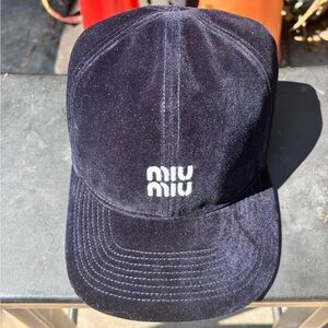 Miu Miu authentic women’s velvet baseball cap soft brim hat